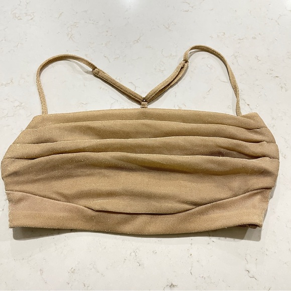 Oh Polly Tops - Oh Polly Beige crop top Size 2